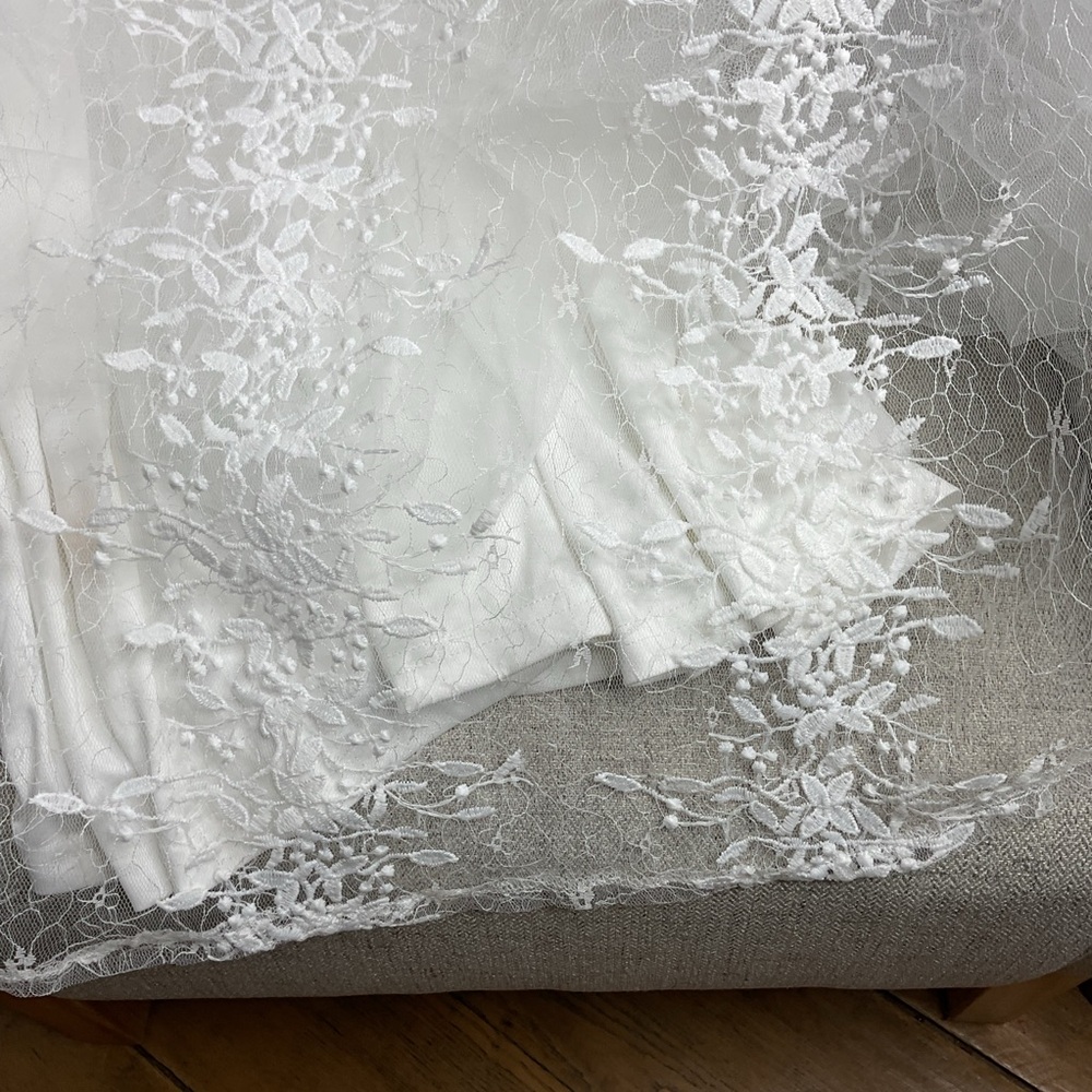 Lulus Sweetest Beloved White Mesh Embroidered Sleeveless Bride Maxi Dress NWT 1X - Picture 14 of 16